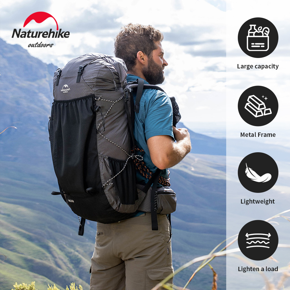 Mountain Biking Backpack - Naturehike Camping Backpack 60+5L Large Capacity