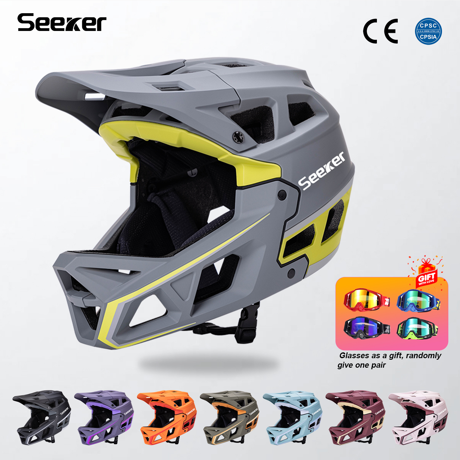 Mountain Biking Full Face Helmet - SEEKER new off-road bicycle full helmet