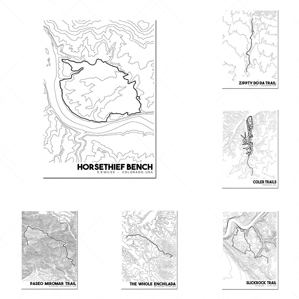 Mountain Biking Colorado - Map Poster Poster Colorado Topographic Map,