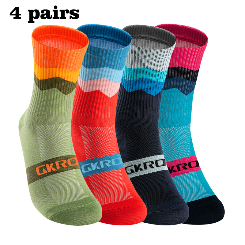 Mountain Biking Socks - GKRQ 4 Pairs Bike Socks Men