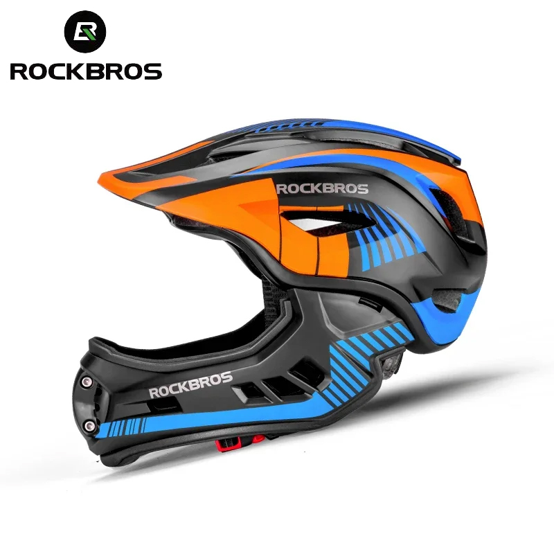 Mountain Biking Full Face Helmet - ROCKBROS Child Cycling Helmets Detachable Full