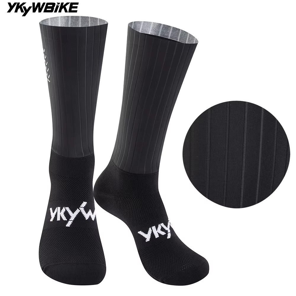Mountain Biking Socks - YKYWBIKE 2026 Cycling Socks Non-Slip Stripe