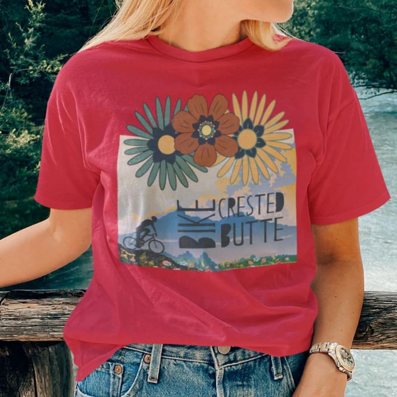 Mountain Biking Colorado - Bike Crested Butte T shirt Mountain