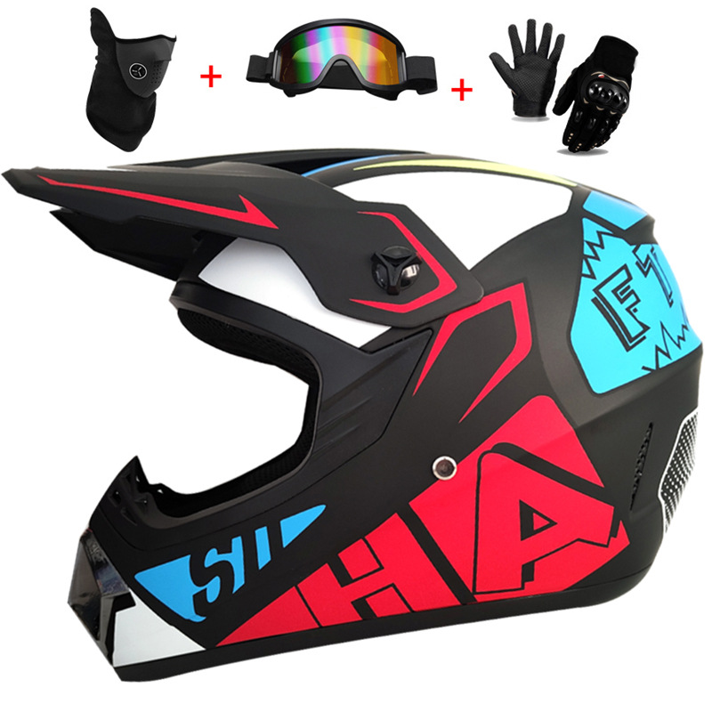 3Pcs Kids Off-Road Full Helmet - đánh giá và giá Mountain Biking Protective Gear