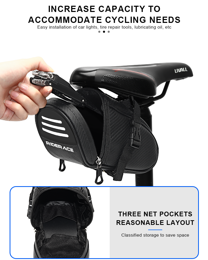 RIDERACE Bicycle Saddle Bag Sm - đánh giá và giá Mountain Biking Fanny Pack