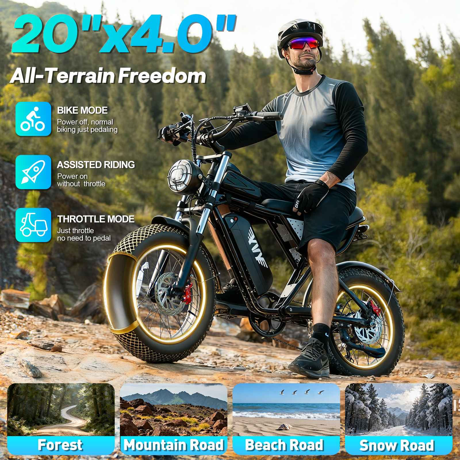 YVY K20 Lite 1200W Electric Bi - đánh giá và giá Mountain Biking Trails